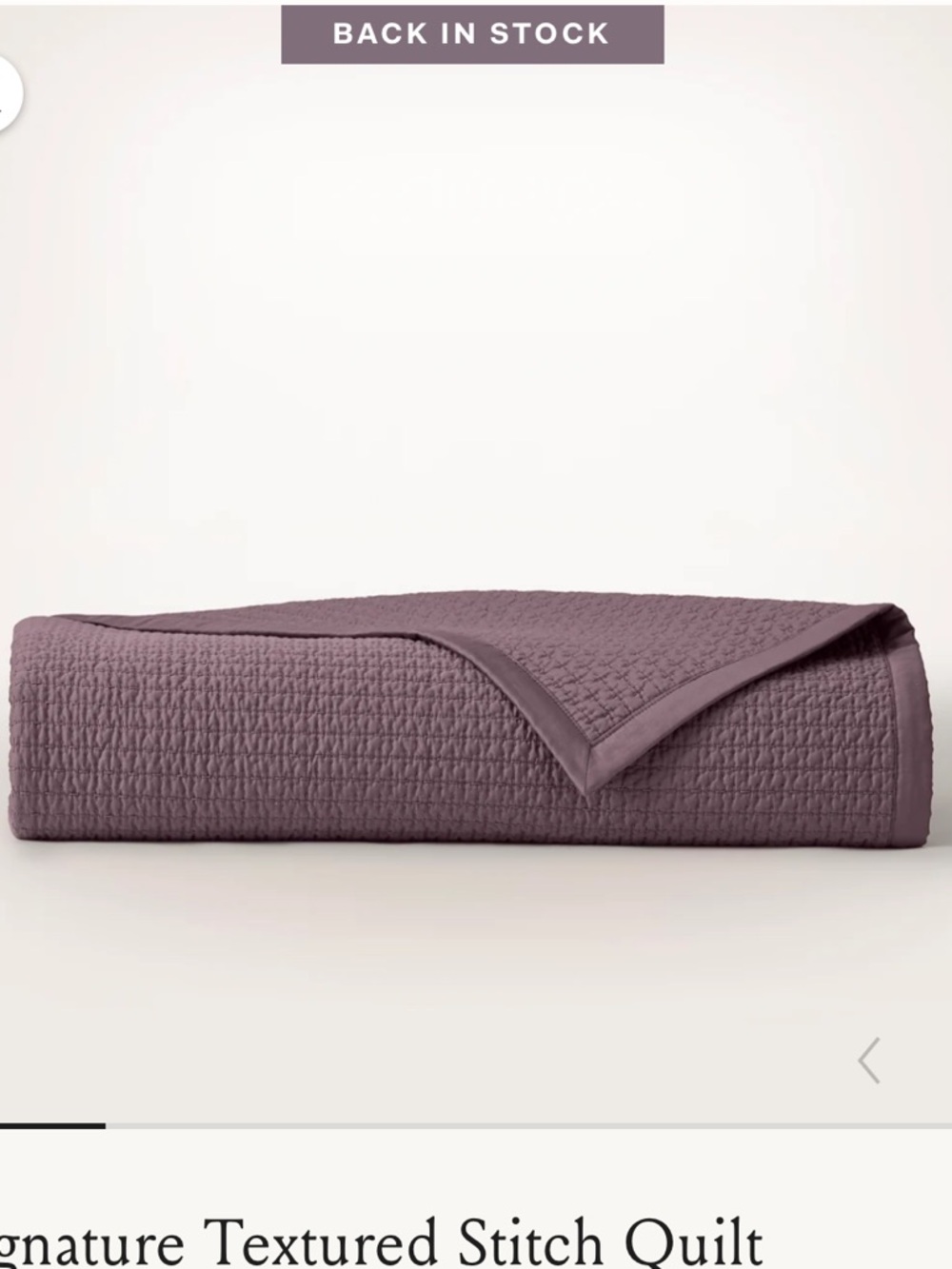 Boll & Branch Signature Textured Stitch Organic Cotton Quilt Plum Full Queen NWO - Picture 5 of 8
